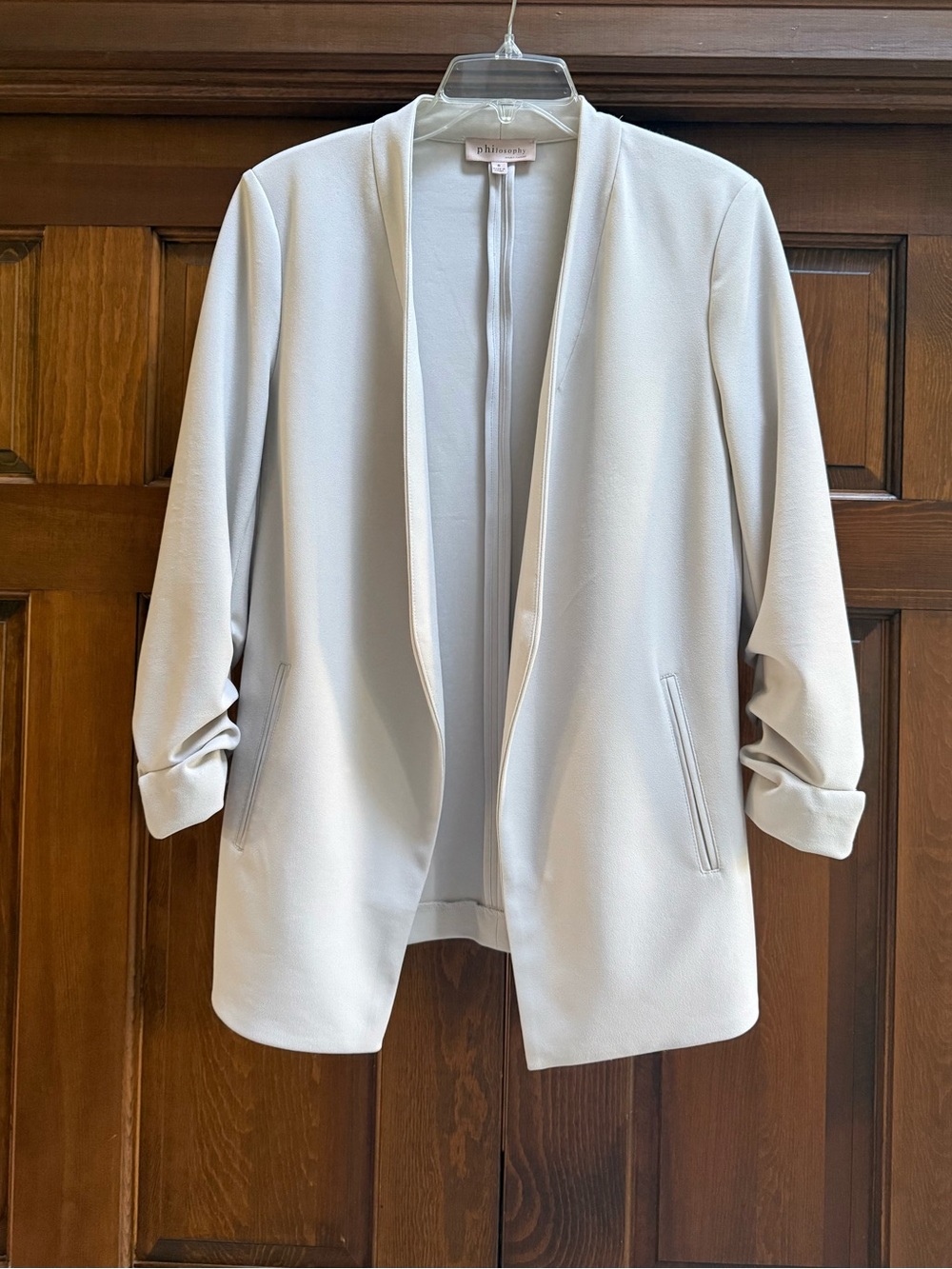 NWOT Philosophy Open-Front Light Almond Blazer